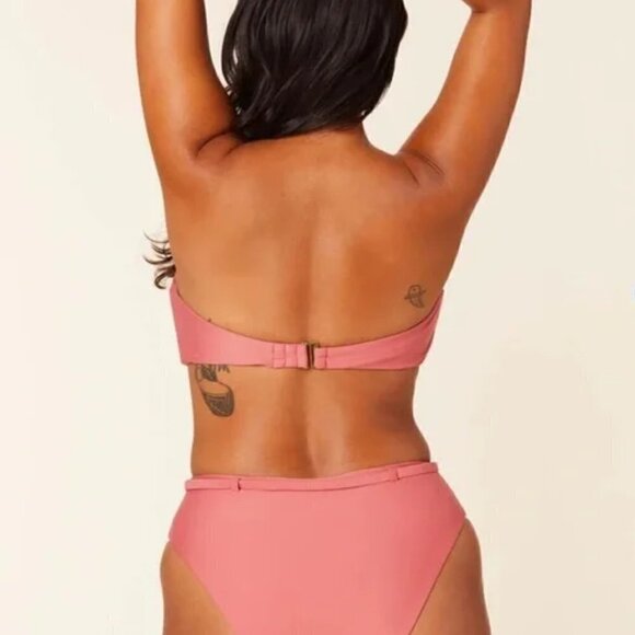 Andie The Scala Bandeau Strapless Bikini Top Swimsuit Pink Size M NWT - Picture 2 of 8